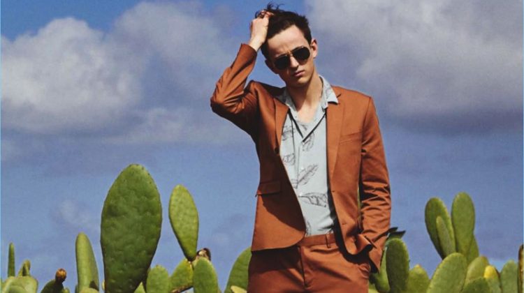 British model Alex Dunstan stars in a new summer-themed editorial for British GQ.