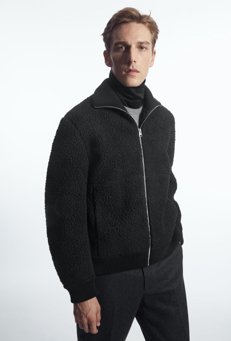 COS Funnel Neck Teddy Jacket Men