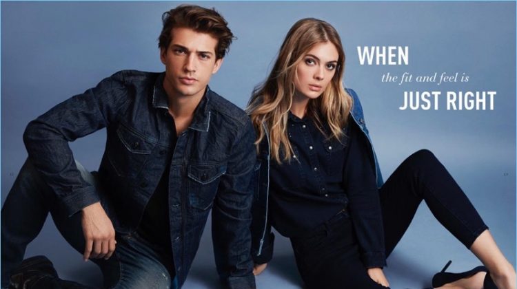 Ben Bowers and Megan Williams model denim from Mavi's fall-winter 2018 range.