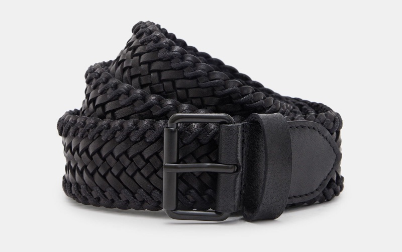 Men's Summer Fashion AllSaints Walter Woven Leather Belt