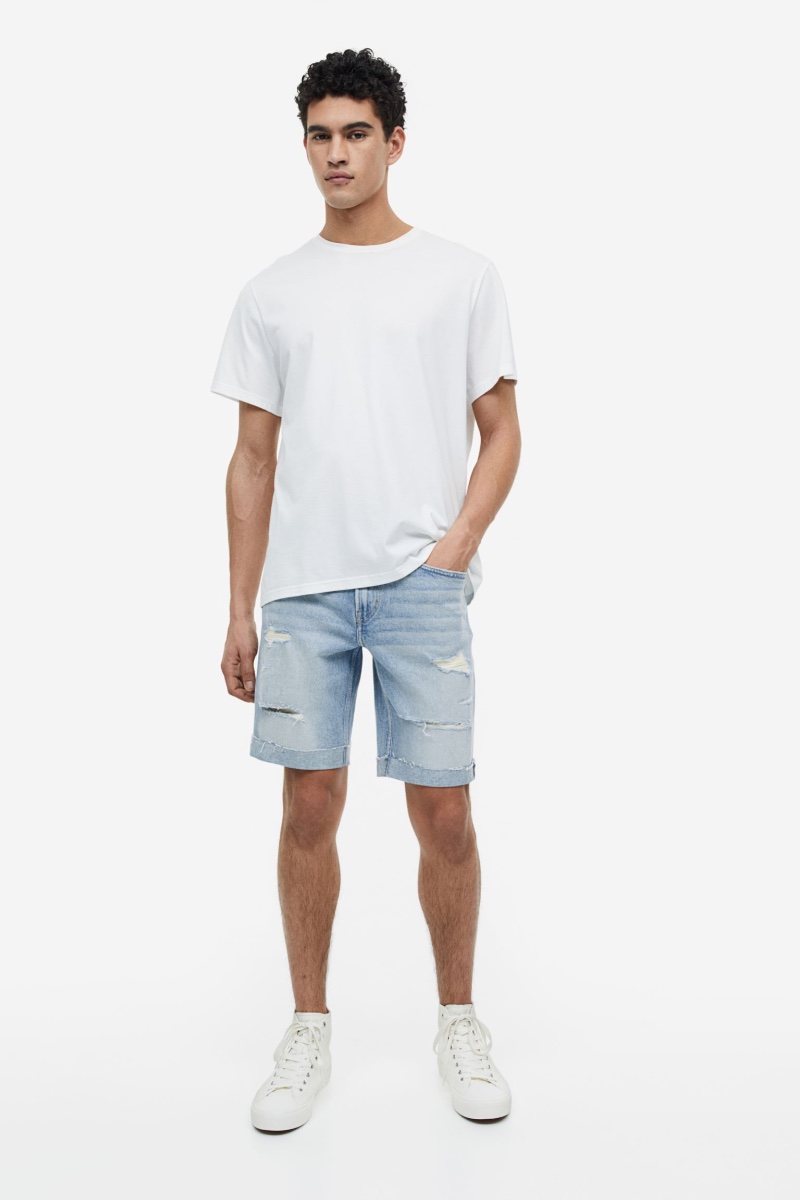 Men's Summer Fashion Denim Shorts Jean Shorts HM