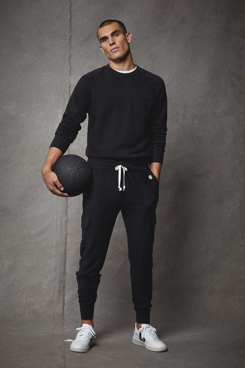 Todd Snyder x Champion Sweatshirt Cargo Sweatpants Josh McGregor Model